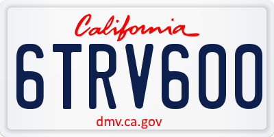 CA license plate 6TRV600