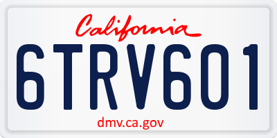 CA license plate 6TRV601