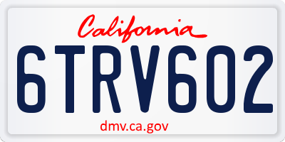 CA license plate 6TRV602