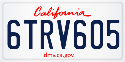 CA license plate 6TRV605