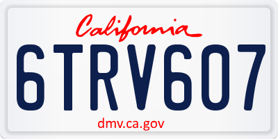 CA license plate 6TRV607