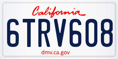 CA license plate 6TRV608