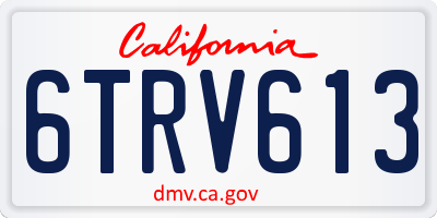 CA license plate 6TRV613