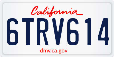 CA license plate 6TRV614