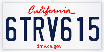 CA license plate 6TRV615