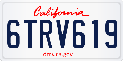 CA license plate 6TRV619