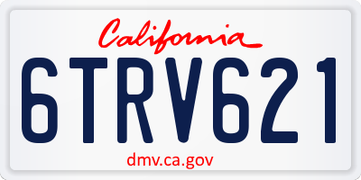 CA license plate 6TRV621