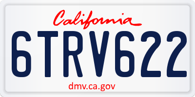 CA license plate 6TRV622