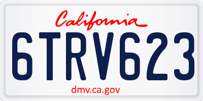 CA license plate 6TRV623