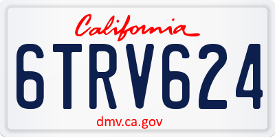 CA license plate 6TRV624