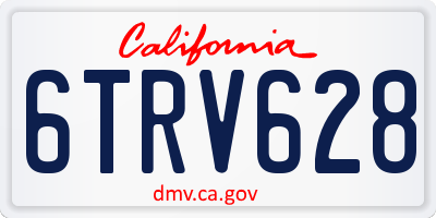 CA license plate 6TRV628