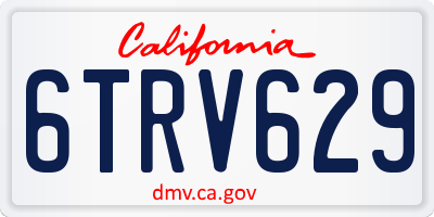 CA license plate 6TRV629