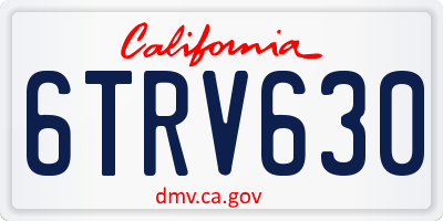 CA license plate 6TRV630