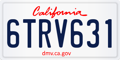 CA license plate 6TRV631