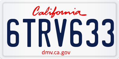 CA license plate 6TRV633