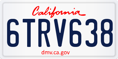 CA license plate 6TRV638