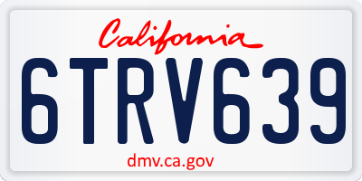 CA license plate 6TRV639