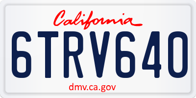 CA license plate 6TRV640