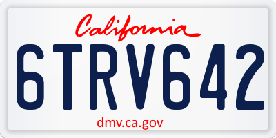 CA license plate 6TRV642