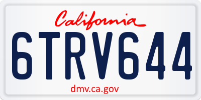 CA license plate 6TRV644