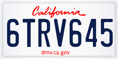 CA license plate 6TRV645