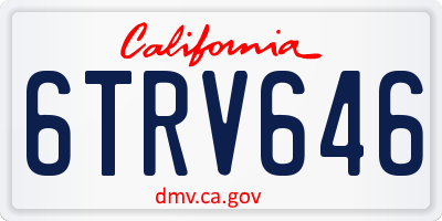 CA license plate 6TRV646