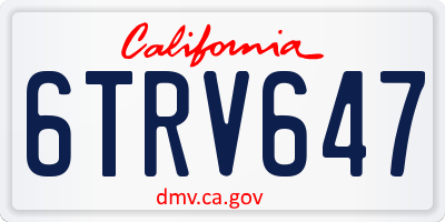 CA license plate 6TRV647