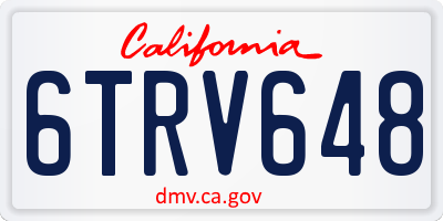 CA license plate 6TRV648