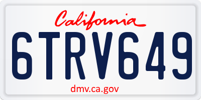 CA license plate 6TRV649