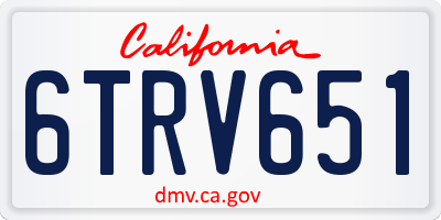 CA license plate 6TRV651