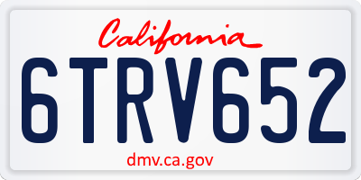 CA license plate 6TRV652