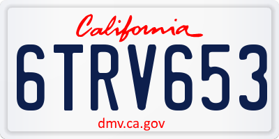 CA license plate 6TRV653