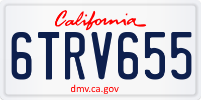 CA license plate 6TRV655