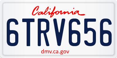 CA license plate 6TRV656