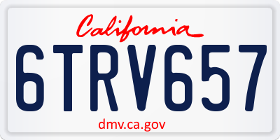 CA license plate 6TRV657