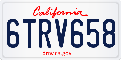 CA license plate 6TRV658