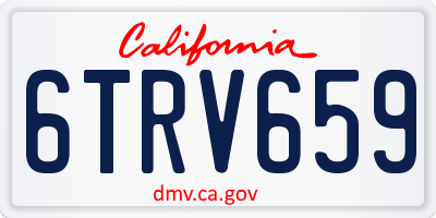 CA license plate 6TRV659