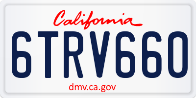 CA license plate 6TRV660
