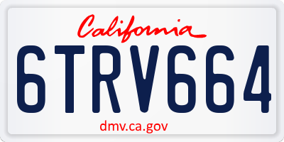 CA license plate 6TRV664