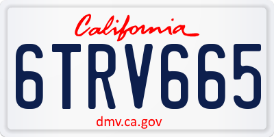 CA license plate 6TRV665