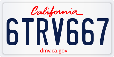 CA license plate 6TRV667