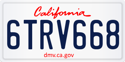 CA license plate 6TRV668