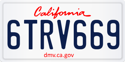 CA license plate 6TRV669