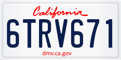 CA license plate 6TRV671