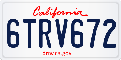 CA license plate 6TRV672