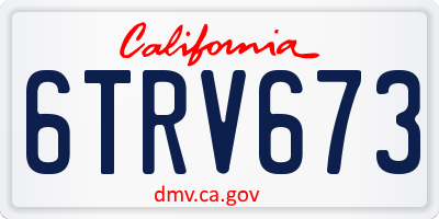 CA license plate 6TRV673