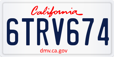 CA license plate 6TRV674