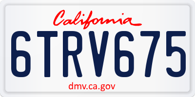 CA license plate 6TRV675