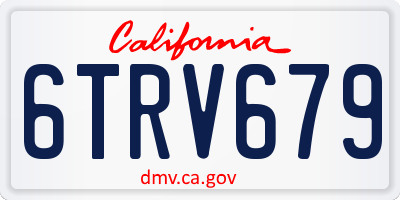 CA license plate 6TRV679