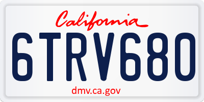 CA license plate 6TRV680